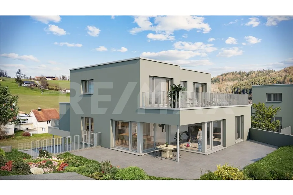 Hochwertige Einfamilienhäuser: mit Weitblick ins Grüne, Terrasse und nachhaltiger Bauweise (Haus 8b)