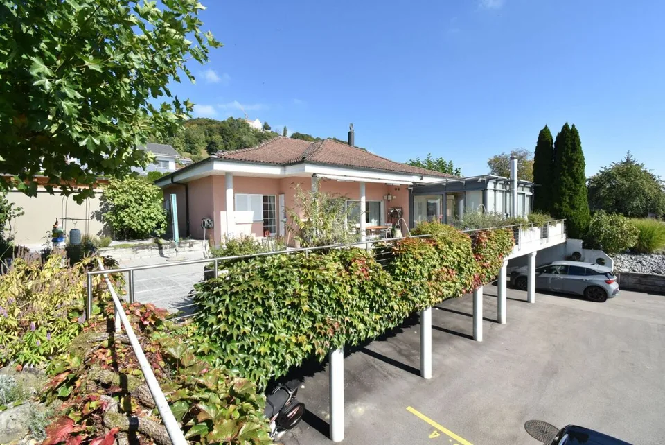Architettura aperta con grande terreno