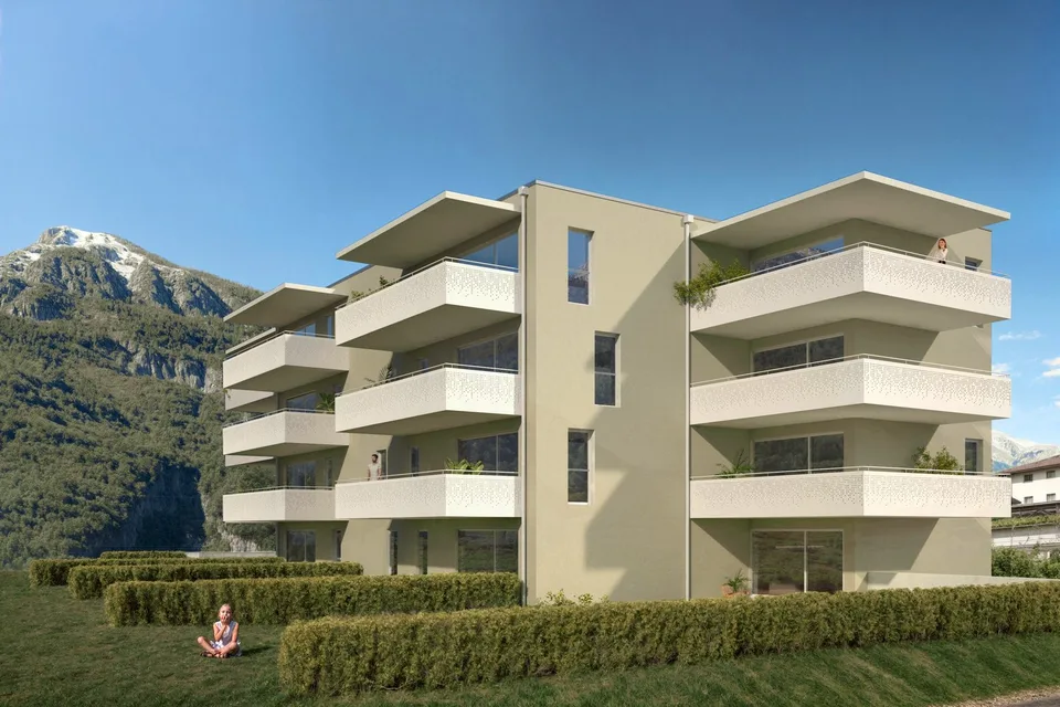 Appartement neuf de 3.5 pièces avec balcon et vue sur les montagnes à Saxon