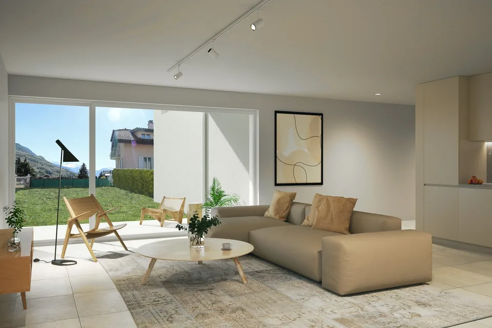 Appartement neuf de 3.5 pièces avec balcon et vue sur les montagnes à Saxon