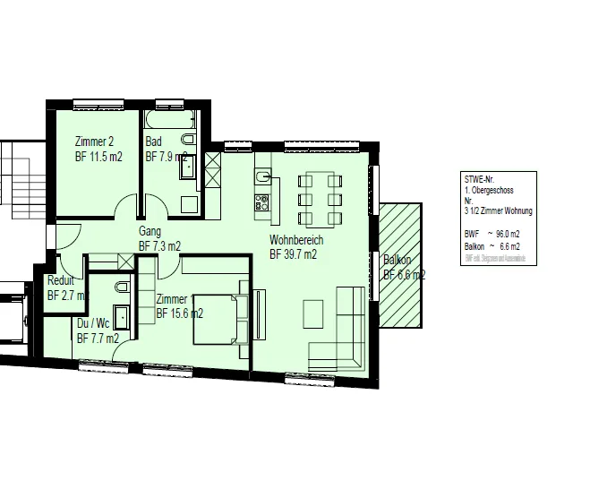Exklusiver Neubau: 3.5 Zimmer Wohnung im Obergeschoss