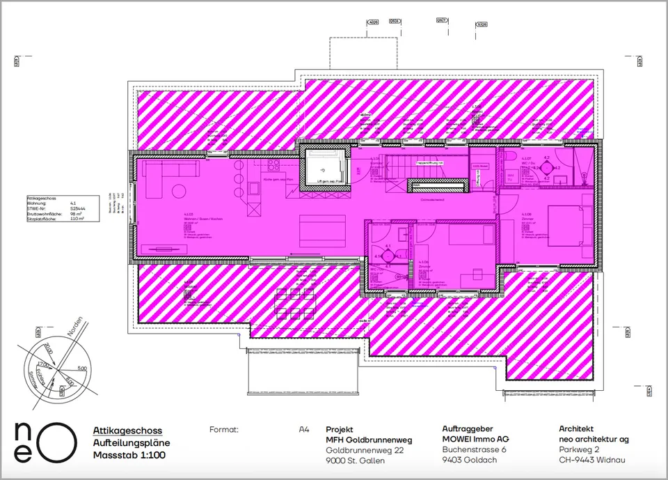 Penthousewohnung mit 110m2 Dachterrasse!