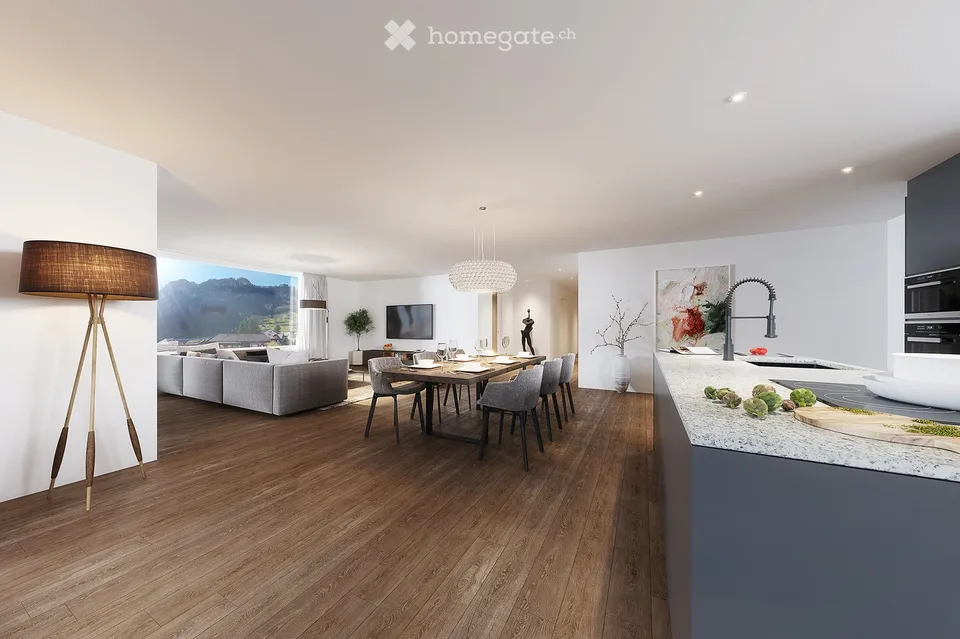 Letzte Exklusive 5.5-Zimmer-Neubau-Terrassenwohnung mit Seeblick in Hergiswil NW KEINE Makler!!