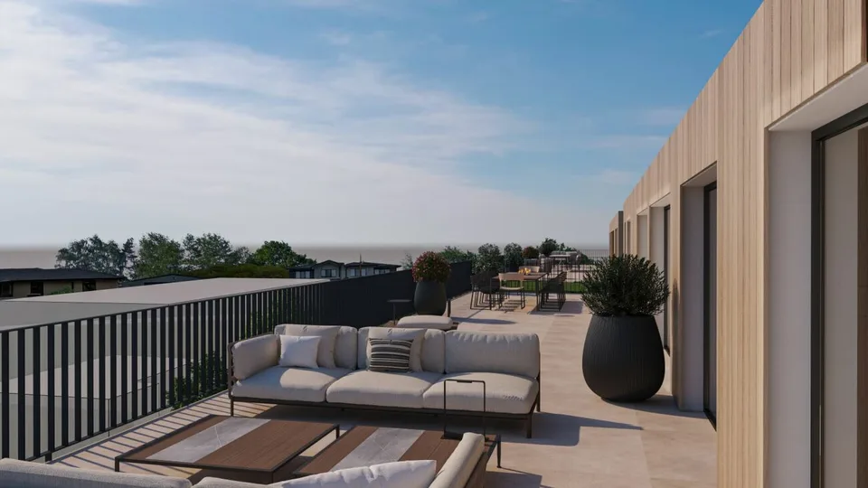 Penthouse moderno di 4,5 locali con terrazza di 79m², camera da letto principale con bagno annesso