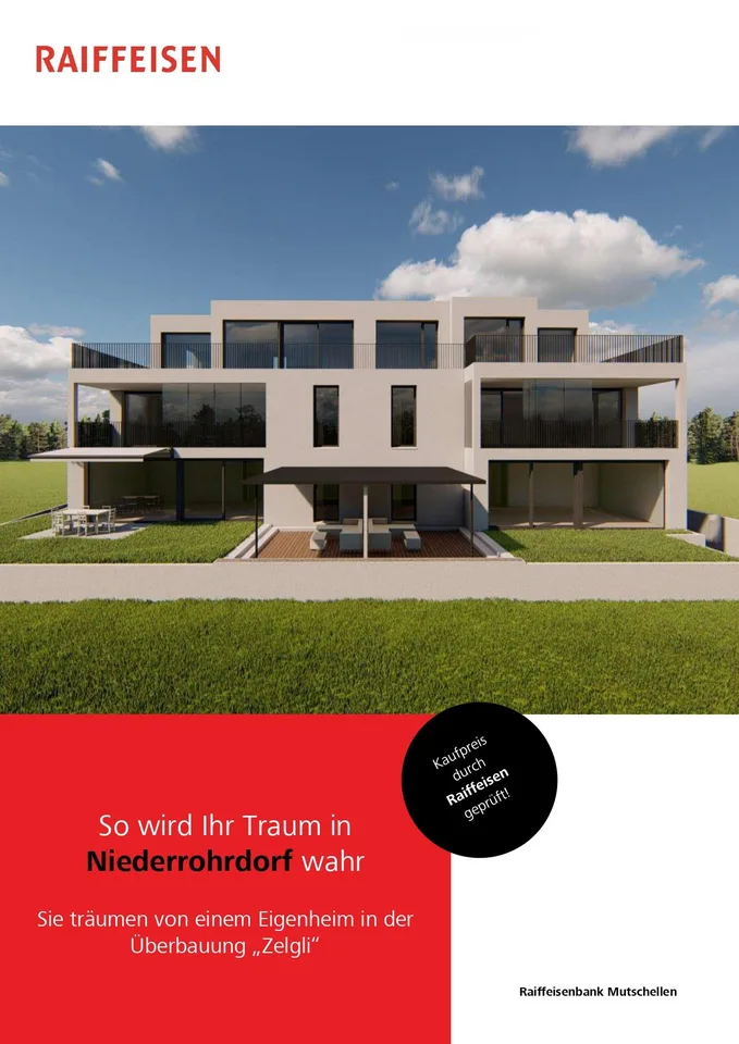 Moderne 4.5-Zimmer-Neubau-Wohnung mit Gartensitzplatz und Garage in Niederrohrdorf