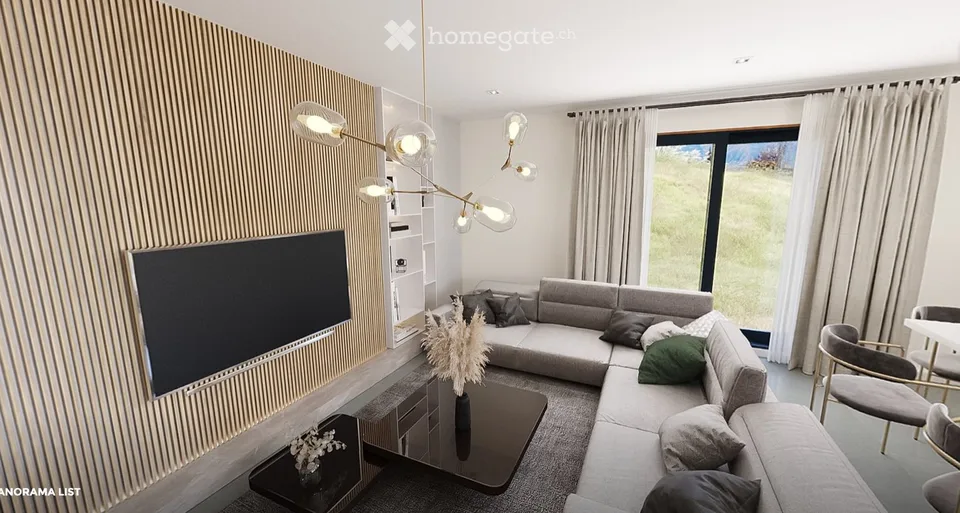 Spacieux 3,5 pces avec terrasse et pelouse