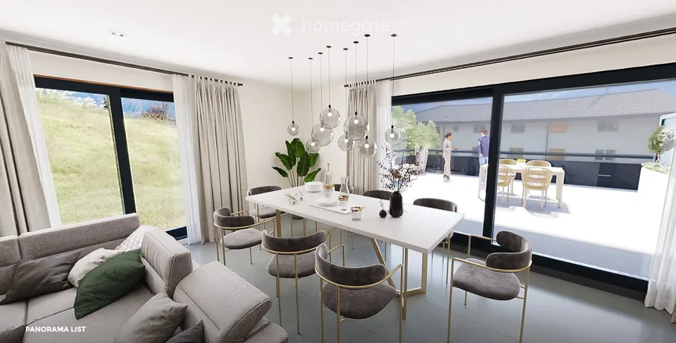 Spacieux 3,5 pces avec terrasse et pelouse