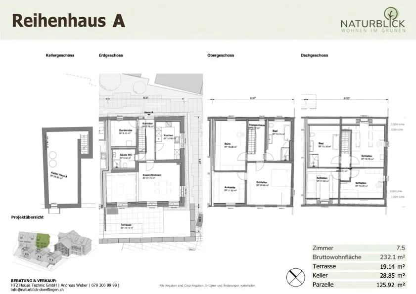 Modernes 7.5-Zimmer-Reihenhaus in ruhiger Dorfmitte von Dörf­lingen