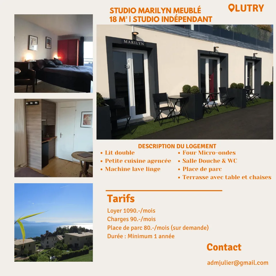 Studio moderne avec terrasse à La Conversion