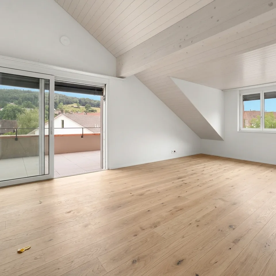 Erstbezug: exklusive Attika-Wohnung mit riesigem Balkon und Cheminée