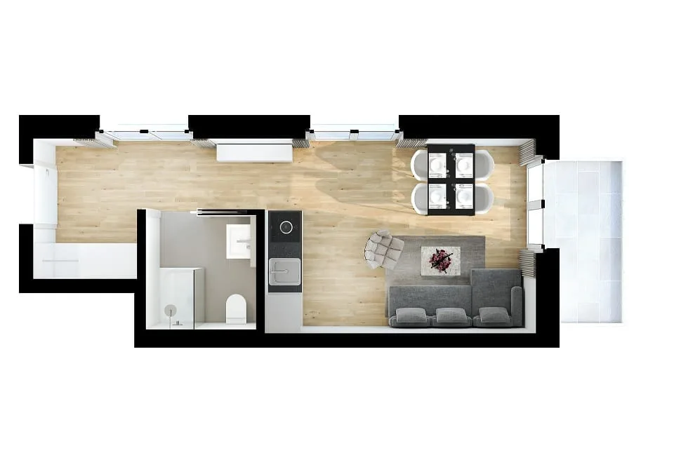 Möblierte 1-Zimmer-Wohnung mit Terrasse in Dübendorf
