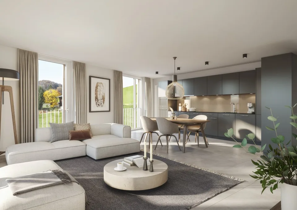 WOHNEN MIT WEITBLICK: Neubau 4.5-Zimmer-Wohnung in Wegenstetten