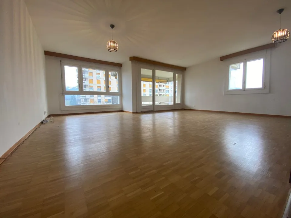 Appartement rénové de 4 chambres, 177 m² PPE, vue panoramique (Meyrin)