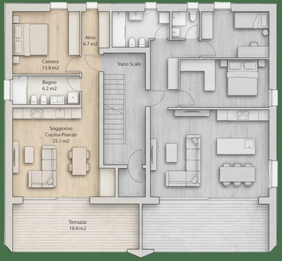 Cadempino Zelinda Gold: Neues und elegantes Zweizimmerapartment – Foto 6 von 6