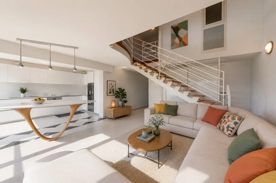 Duplex en rez-de-jardin avec vue lac