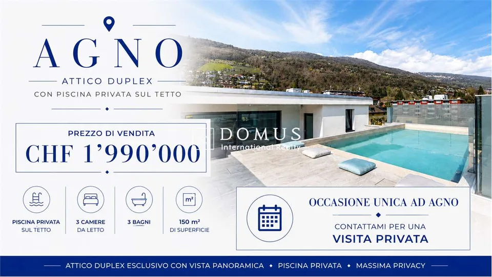 Agno- Attico Duplex con piscina privata sul tetto