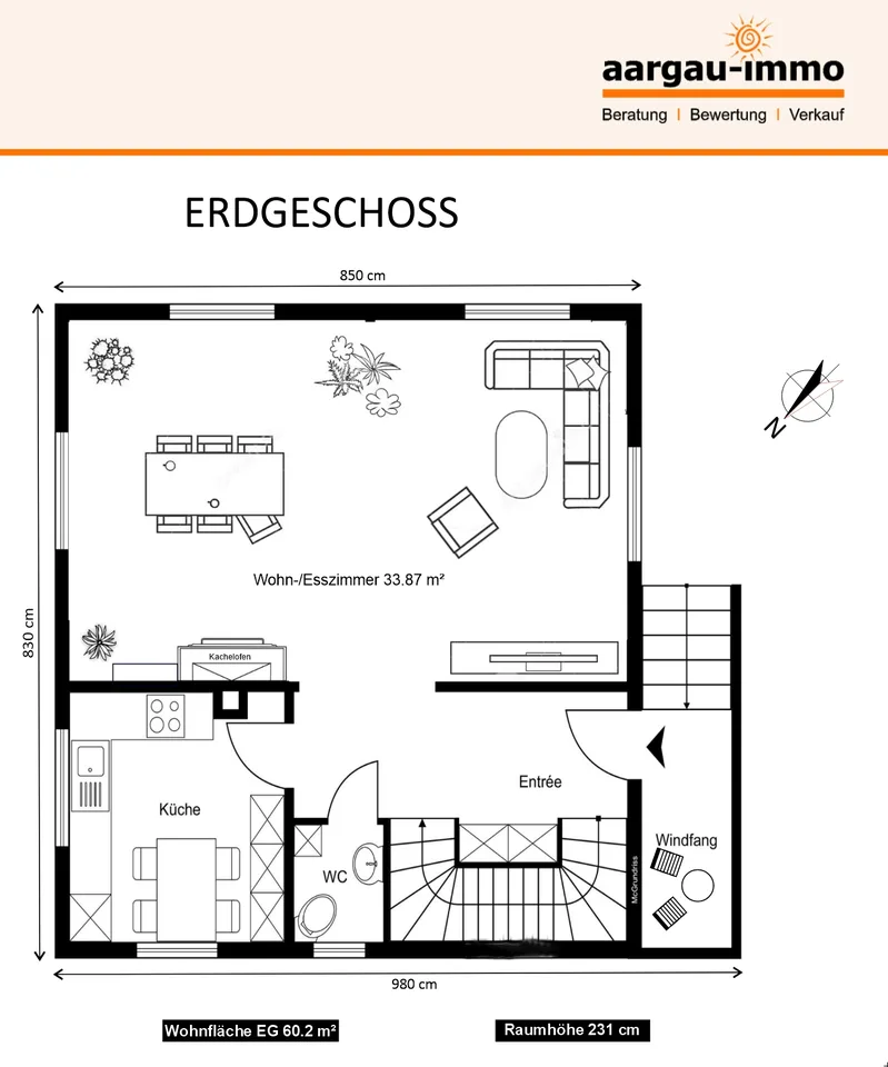Charmantes EFH mit grossem Umschwung, Gartenhaus und Garage, an ruhiger Lage in Niederlenz – Foto 19 von 22