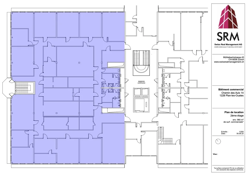 980m2 di laboratori al 2° piano del CTN 14 a Plan-les-Ouates