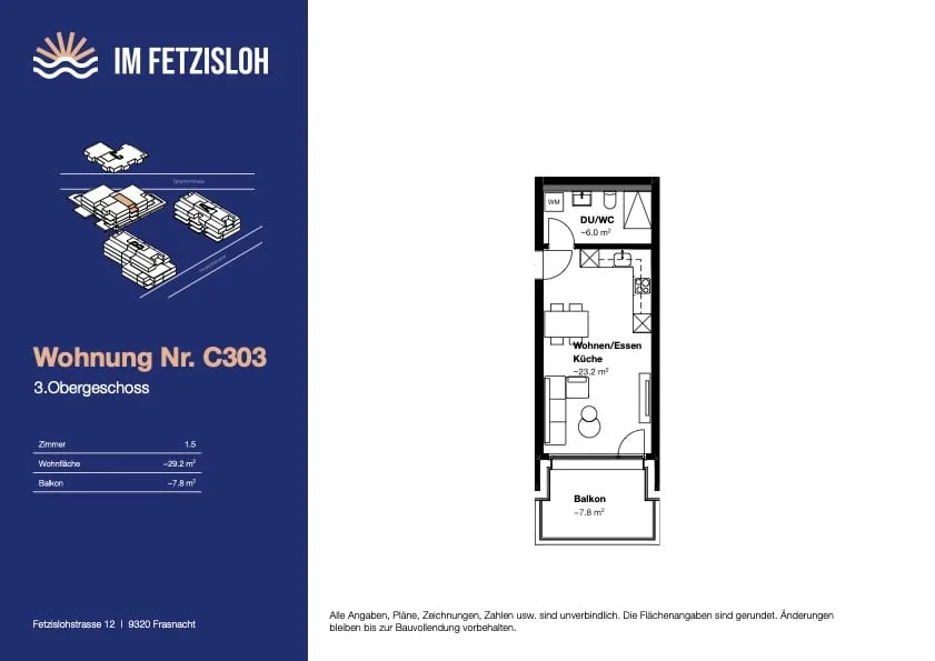Charmant appartement neuf de 1,5 pièces