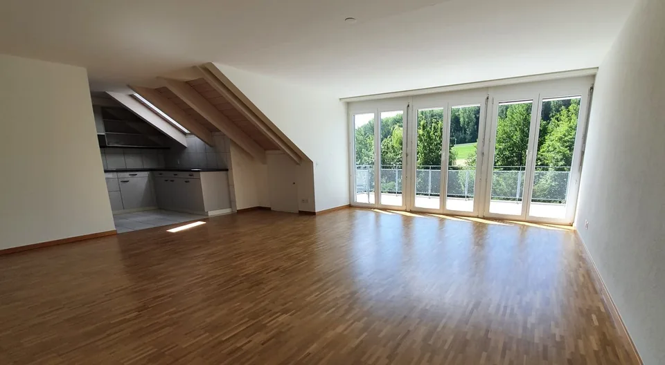 Dachwohnung mit Sicht ins Grüne