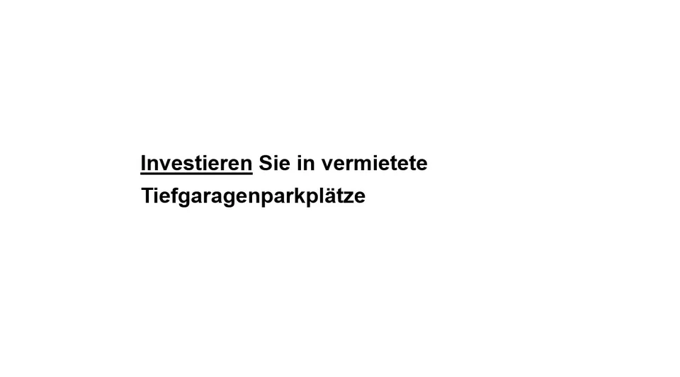 Investieren Sie in einen oder zwei vermietete Tiefgaragenparkplätze in Cazis (GR)