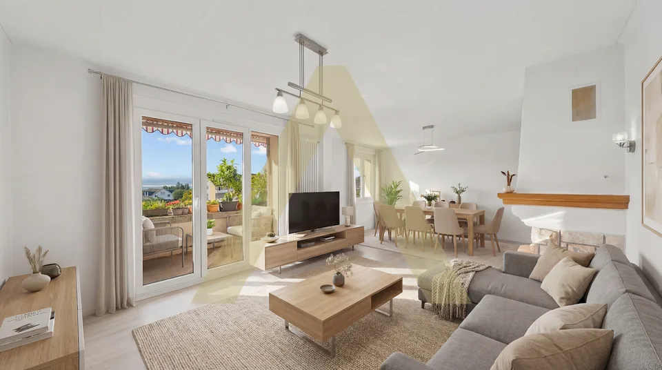 Grande duplex con vista lago