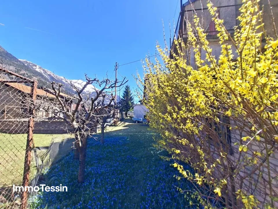 Typisches & grosszügiges Leventina Haus mit Garten in Ambri-Piotta zum unschlagbaren Preis in der Nähe des Eisstadions