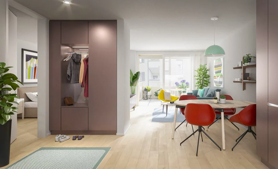 Appartamento in costruzione moderna di 2,5 locali con balcone e parte di giardino a Biel/Bienne
