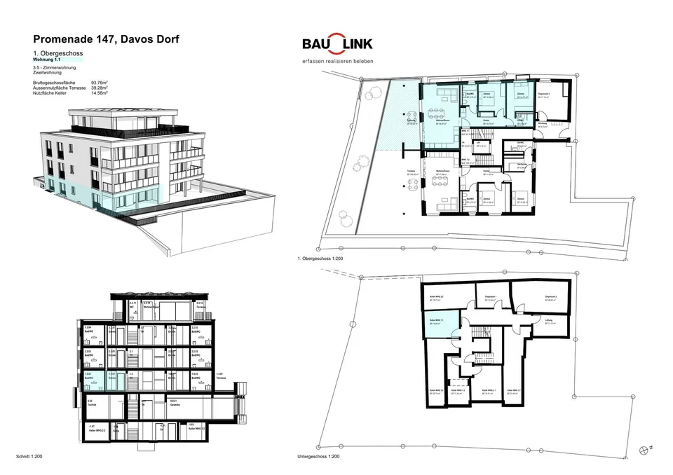 Neubau Casa PARSENN, 3.5 Zimmerwohnung Nr. 1