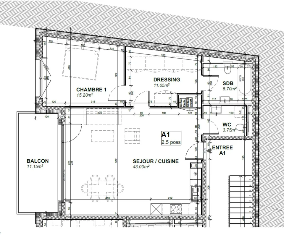 2.5 pièces NEUF lumineux orienté sud-ouest avec balcon et dressing - Découvrez-le en immersion 3D !