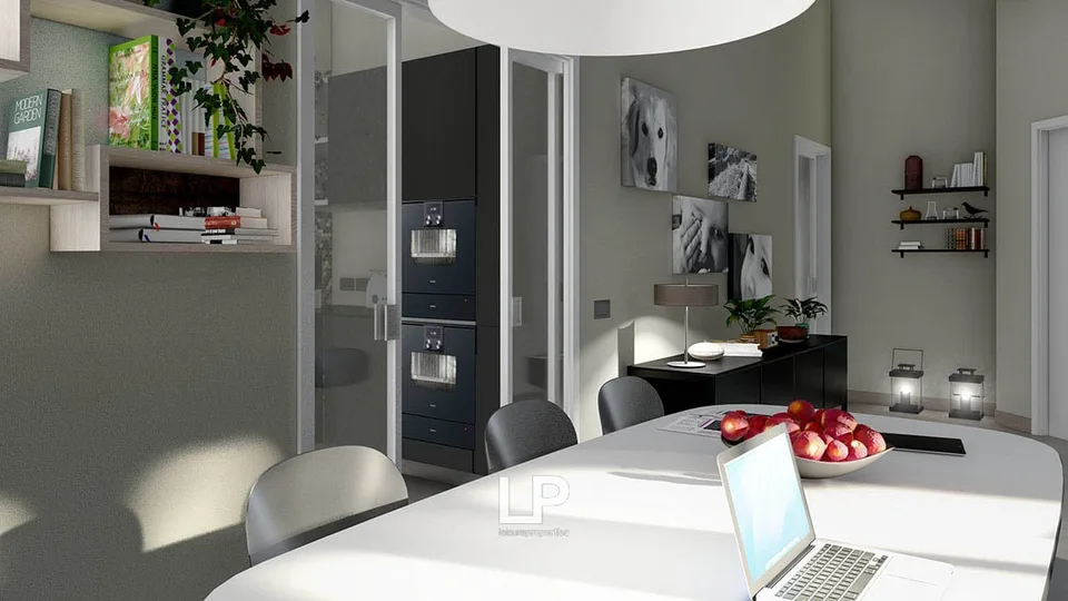 Appartamento di due camere al primo piano con terrazza in una residenza di nuova costruzione