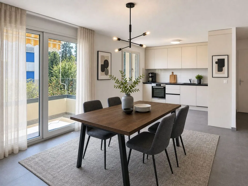 ENTRE MORAT ET FRIBOURG Appartement rénové de 3.5 pces avec balcon – foto 8 di 13