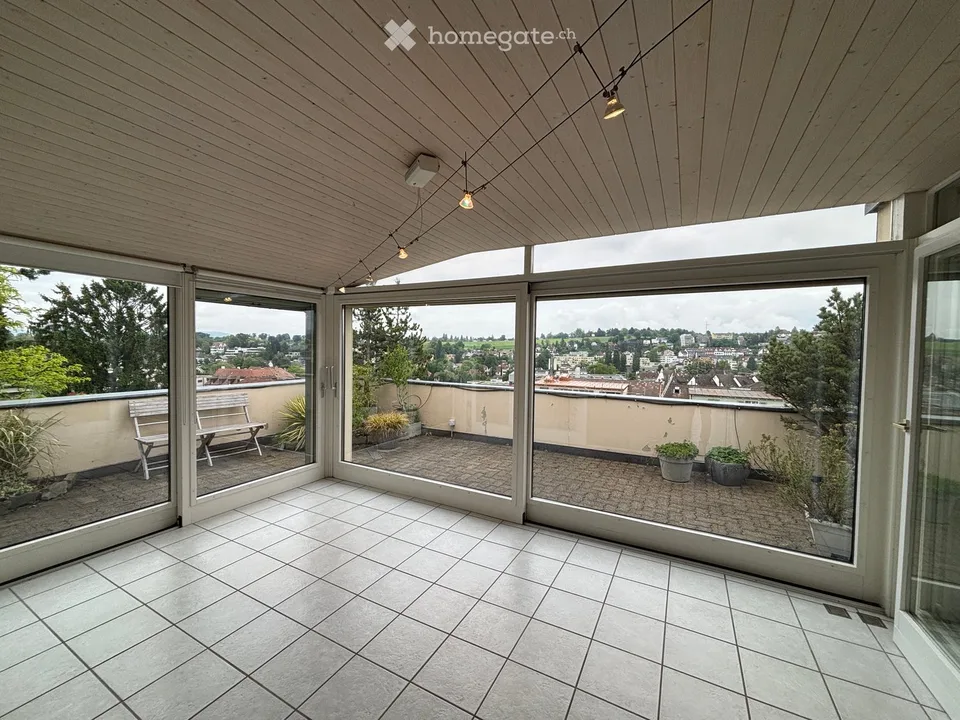 Charmante 2.5-Zimmer-Dachwohnung mit Balkon und herrlicher Aussicht in Binningen