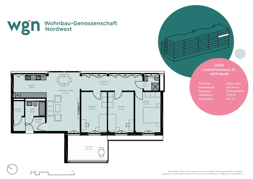 Erstvermietung 4.5-Zimmerwohnung im neuen Quartier Volta Nord