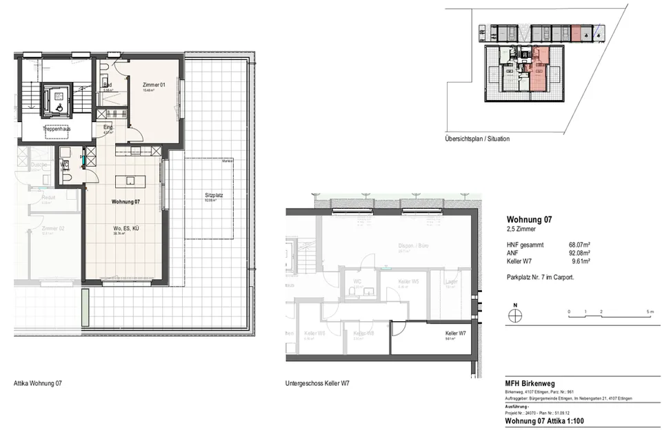 Moderne 2.5-Zimmer-Attikawohnung (Neubau) mit grosser Terrasse