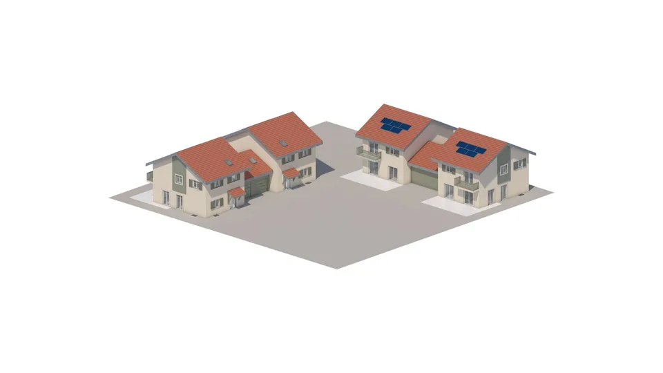 4 villas jumelées par les garages neuves à vendre à Grens dès CHF 1’950’000.–