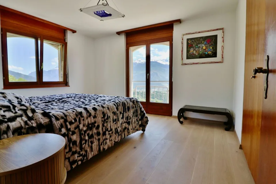 Villa + 2,5 locali con piscina a Savièse - Vista panoramica