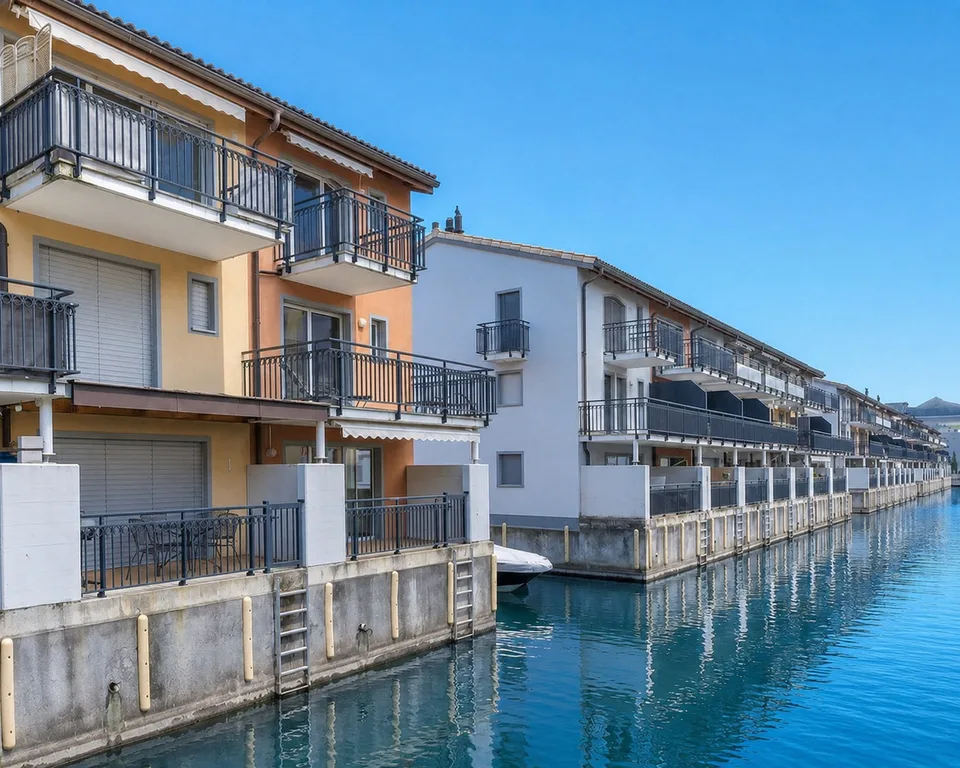 Villa triplex au bord du lac Léman à la Marina du Bouveret