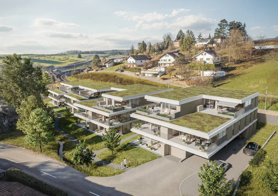 Moderne Gartenwohnung mit 23.5 m² Sitzplatz und privatem Garten