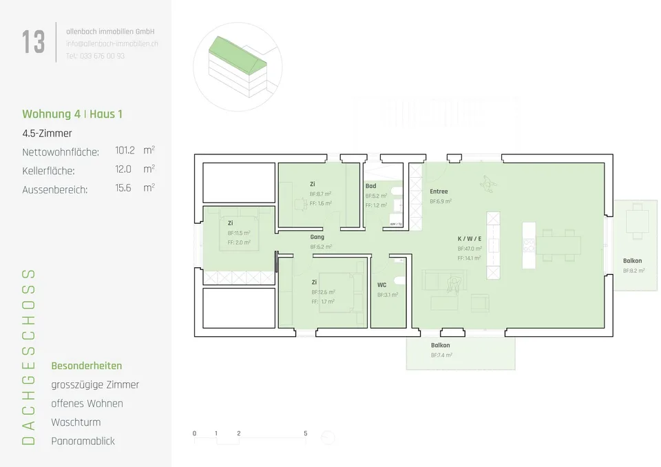 STERNEN" Moderne 4.5-Zimmer-Dachwohnung Neubau