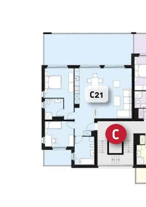 3.5 room apartment of 105 m2 with large balcony – photo 13 of 13