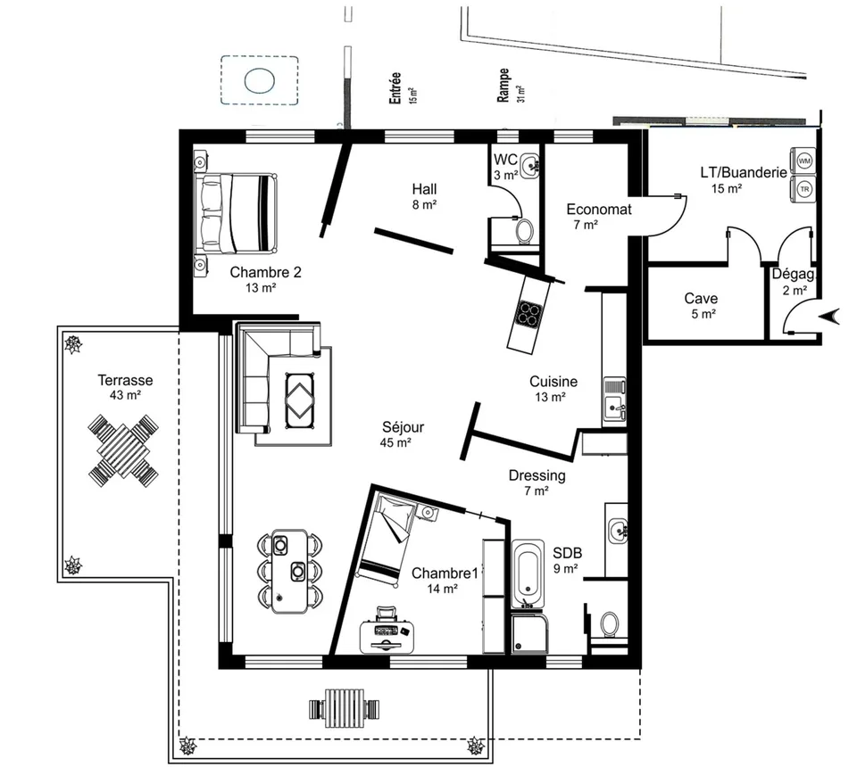 Villa 3,5 Zimmer angrenzend contemporain 119 m² Wohnfläche – Foto 9 von 9