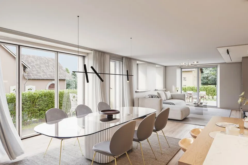 Superbe appartement de 4,5 pièces en rez de jardin au coeur du village