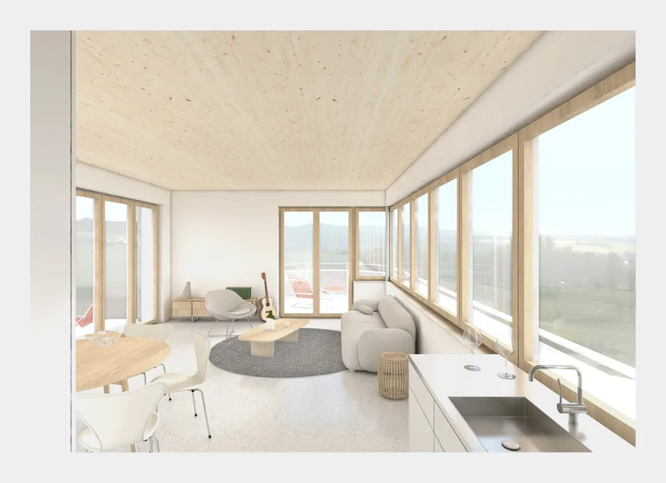Nouveau bâtiment avec vue panoramique : maison individuelle détachée dans un emplacement privilégié