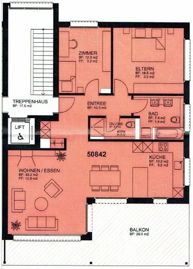 3.5-Zimmer-Wohnung mit grosser Terasse