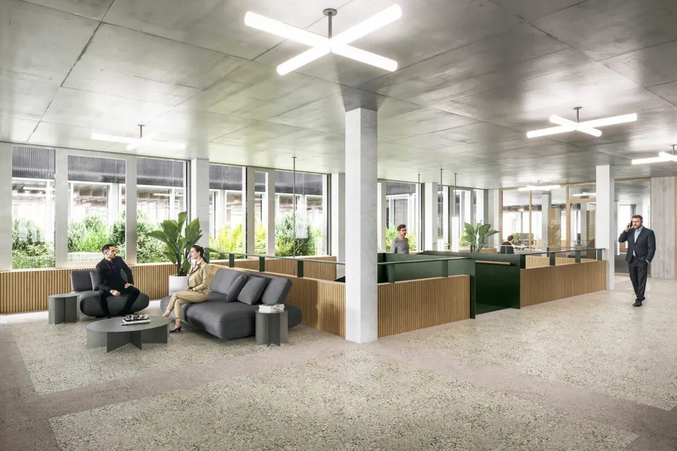 Prima locazione di Suurstoffi 43: sale multifunzionali in una posizione centrale con infrastruttura di area completa