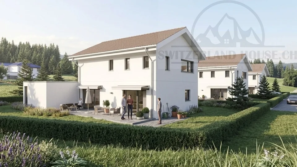 Magnifica villa individuale nuova di 5,5 locali con grande giardino a Lovens