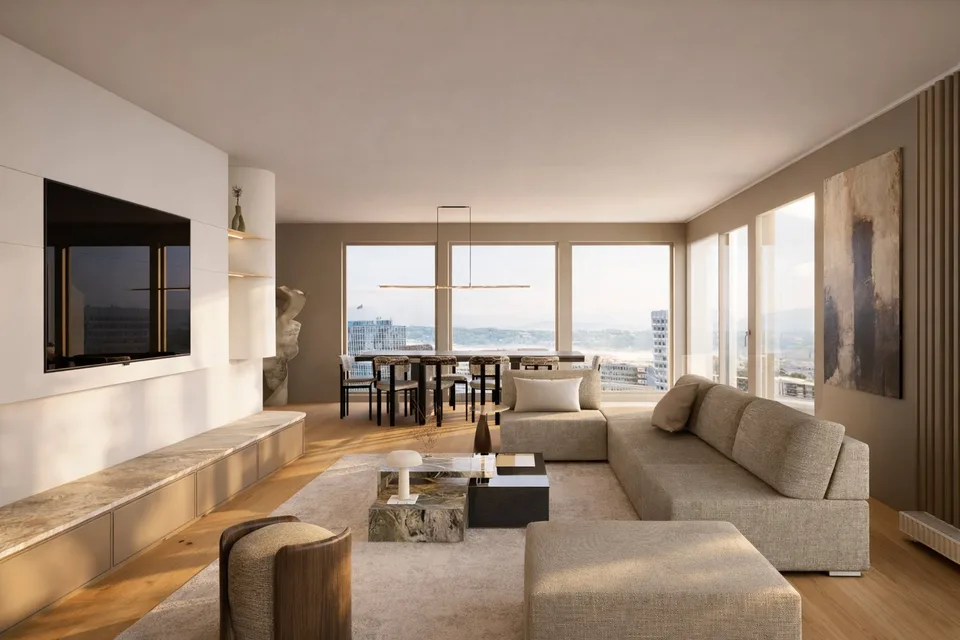 Unique penthouse with rooftop and swimming pool and amazing view on the lake and the Jet d’Eau