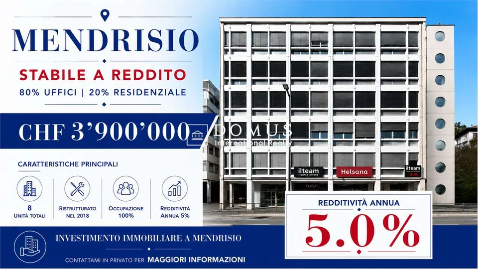 Mendrisio , stabile misto al 5%