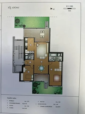 Appartement de vacances 3,5 pièces avec balcon et jardin